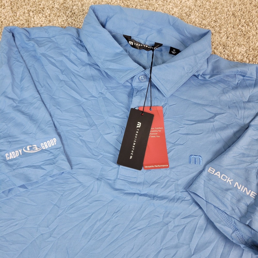 NWT Travis Mathew Featherweight‎ Performance Mens XL Solid Blue Stretch Polo SS